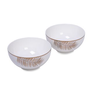 La Mesa 2 Pieces Bowl Gold Leaf N Bone 5.5