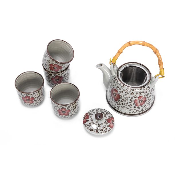 Oriental Ceramic Tea Pot Set 5 Pieces image number 1
