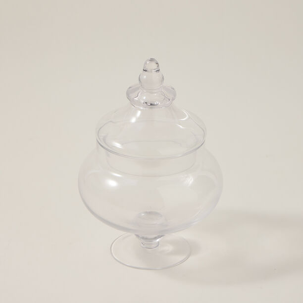 Alberto transparent glass candy jar with lid & base image number 1