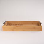 Bamboo Serving Tray With Wood Handle image number 1