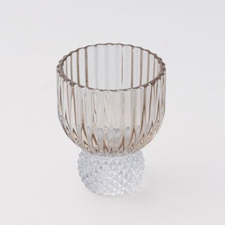 طقم أوعية حلوى لا ميسا زجاج لون عسلي 4 قطع