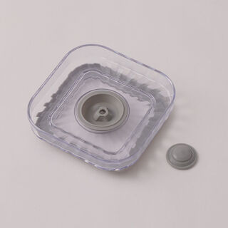 Alberto plastic striped food container with lid 10.5*10.5*8