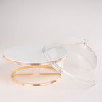 Round Cake Plate With Acrylic Dome And Stand image number 1
