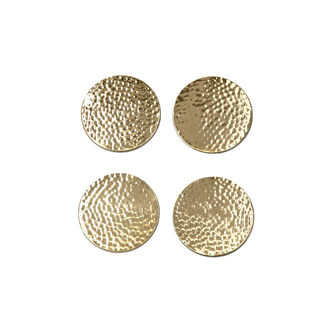 Coasters Steel Manuscript Gold 4Pc