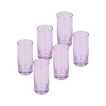 Set Of 4 Clear Tumbler With Pink image number 1