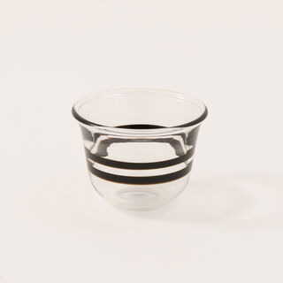 Dallaty 6pcs glass arabic coffee cups with black lines