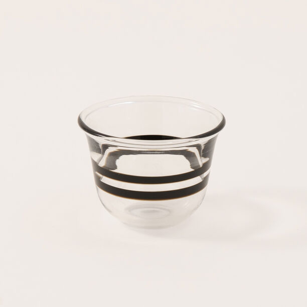 Dallaty 6pcs glass arabic coffee cups with black lines image number 2