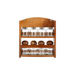 Billi Acacia Wood Spice Racks With 8 Glass Bottles image number 2