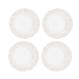 La Mesa Portu Casa 4 Pieces Set 8.75" Soup Prmu Plate New Bone