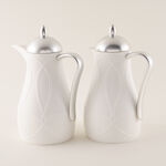 Dallaty White and Silver Plastic Flask, 1L 2 Pieces image number 0