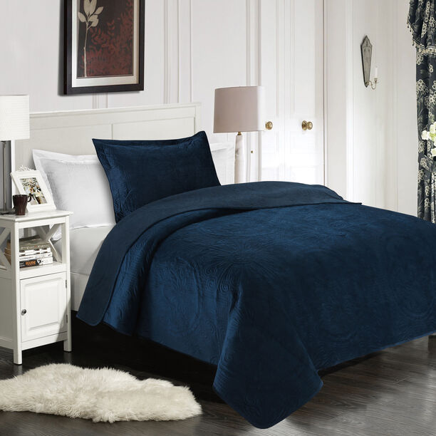 2 Pieces Super Soft Velvet Twin Bed Set image number 0
