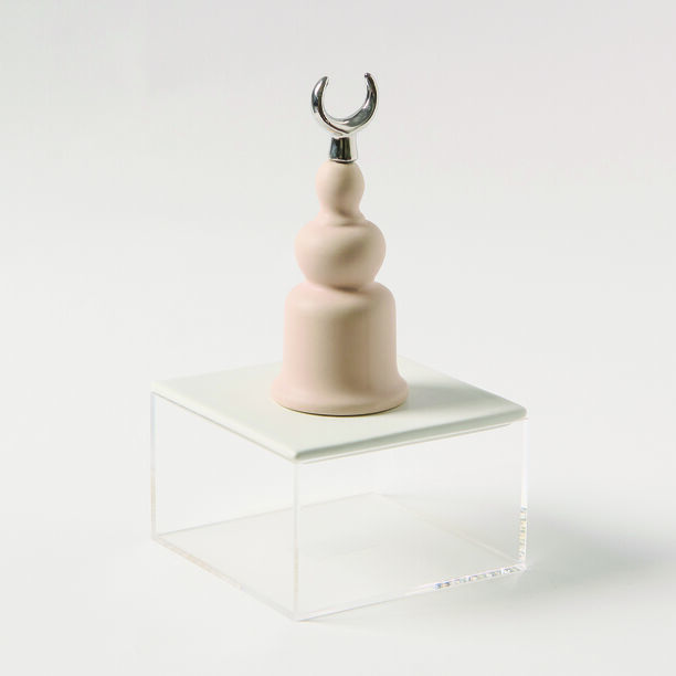La Mesa light pink acrylic decorative box with silver crecent 12*12*23.3 image number 0