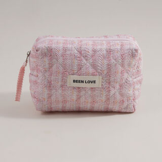 بنتولا حقيبة تخزين مكياج قماشية 16.5*8*13.5سم، وردي