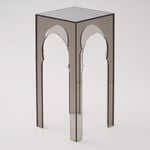 Qurtuba Gateway Acrylic Side Table Smoked Grey 22.8*22.8*51cm image number 0