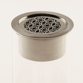 Homez Glass & Stainless Steel Oud Burner Kairouan Collection 14*14*9Cm