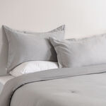 Cottage chevron 2pc comforter set twin 150*220cm microfiber grey image number 0