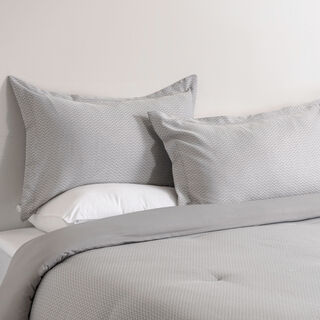 Cottage chevron 2pc comforter set twin 150*220cm microfiber grey