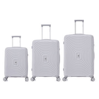 Travel vision durable PP 3 pcs luggage set, silver