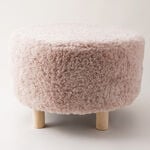 Homez fur chair with wooden legs, pink image number 3