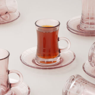 Dallaty 12pcs glass tea set, pink