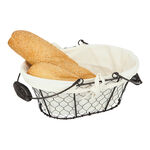 Alberto Metal Oval Bread Basket With Handle Coffee Color image number 3