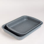Alberto dark grey granite oven tray set 2 pcs image number 2