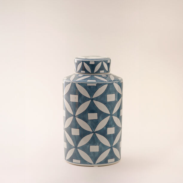 Homez blue and white ceramic vase 16*16*28 cm image number 0
