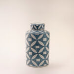 Homez blue and white ceramic vase 16*16*28 cm image number 0