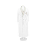Embroidered Shawl Collar Bathrobe With Linen Cuff White S image number 2