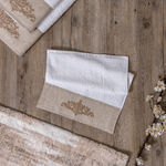 Royal Embroidered Linen Border Face Towel White 100% Cotton 30*30 cm image number 0