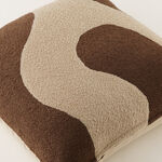 Homez Brown Abstract Curved Shape Cushion Cover, 45*45Cm image number 3