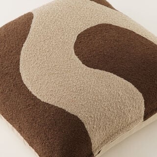 Homez Brown Abstract Curved Shape Cushion Cover, 45*45Cm