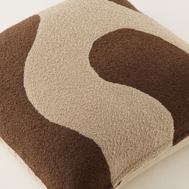 Homez Brown Abstract Curved Shape Cushion Cover, 45*45Cm image number 3