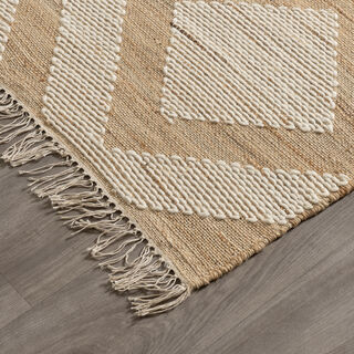 Cottage diamond jute wool rug 200*300
