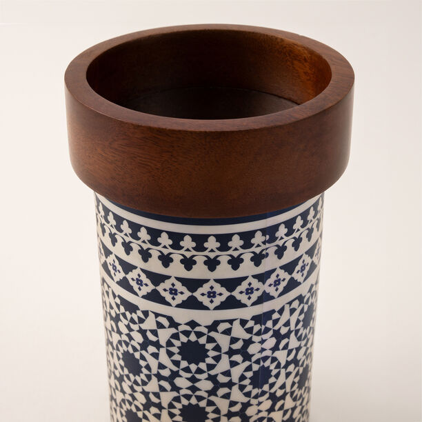 Bahja collection multicolored wood candle holder 12*12*20 cm image number 3