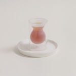 Dallaty 12 pcs double wall glass tea set with porcelain saucers, white image number 2