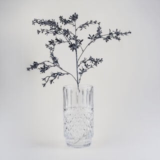 هومز فازة زجاج فضي بنقشة ماسية 14*14*27.6 سم