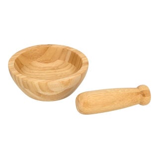 Alberto Bamboo Garlic Bowl & Mortar Set Dia:13 * H:5Cm