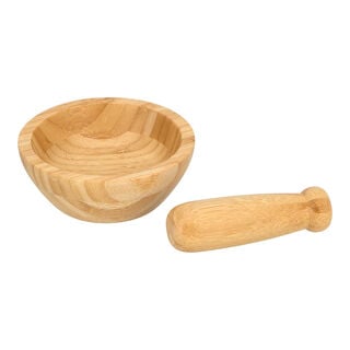 Alberto Bamboo Garlic Bowl & Mortar Set Dia:13 * H:5Cm