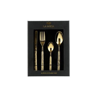 La Mesa 16 Piece Cutlery Set Shiny Gold
