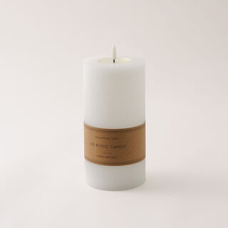 LED rustic candle in white 10*20cm