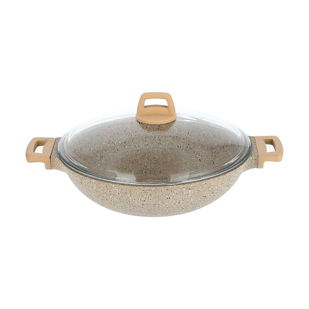 Alberto Deep Fry Pan Granite 33 cm With Cover image number 1