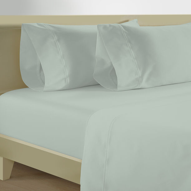 Cottage 200TC cotton fitted sheet 160*200cm, mint green image number 0