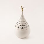 Homez ceramic white candle holder 19.8*19.8*37.5 cm image number 0