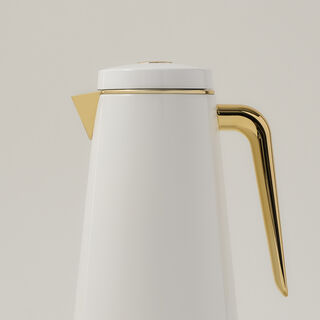 Dallaty set of 2 steel vacuum flask white/gold 1.0L and 1..3L