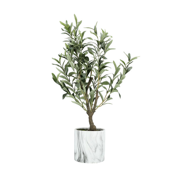 ARTIFICIAL OLIVE PLANT IN CEMENT POT image number 0