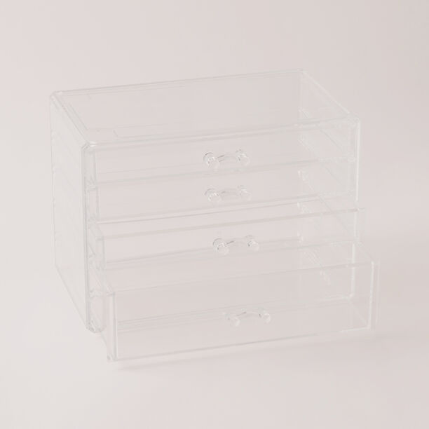 هومز منظم مستحضرات تجميل شفاف مع 4 أدراج 23.6*15.3*17.1سم image number 0