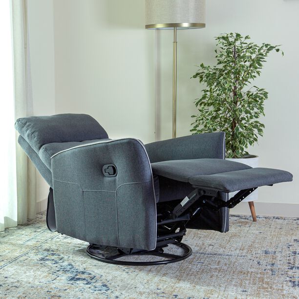 Parma manual recliner/rocking chair, dark grey image number 3