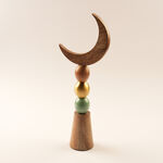 هومز هلال رمضان خشبي بقاعدة كروية متعدد اللون 41*15*7.5سم image number 0