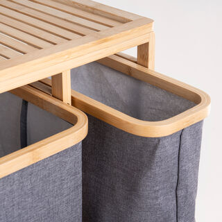 Homez bamboo laundry basket organizer 49.5*30*70 cm